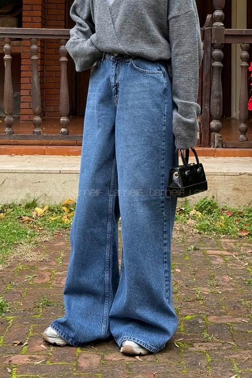 Blue-2 Denim Low Waisted Denim Pants