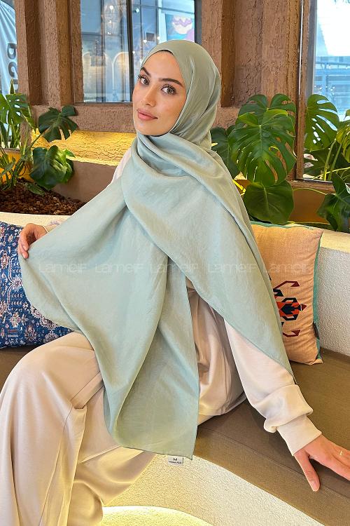 Plum Green Viscose Fabric Straight Shawl