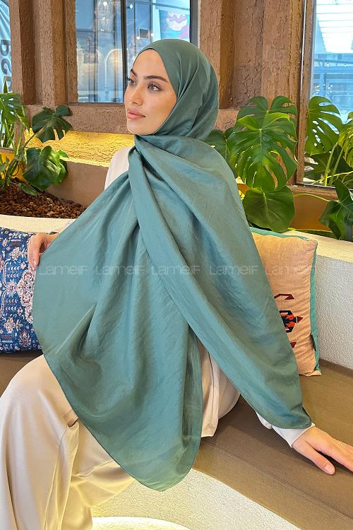 Lamelif Brisa Vual Şal Koyu Çağla Yeşili
