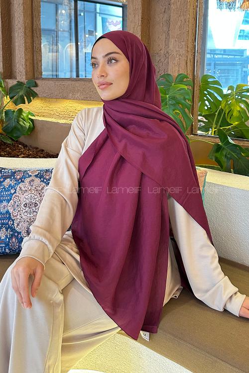 Plum Viscose Fabric Straight Shawl