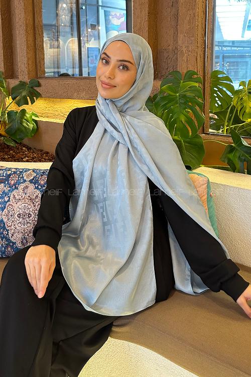 Lamelif F Desen Janjan Jakar Şal Gök Mavi