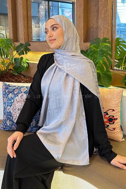 Lamelif F Desen Janjan Jakar Şal Gri