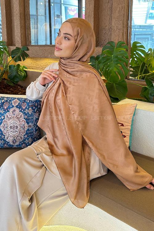 Lamelif F Desen Janjan Jakar Şal Sütlü Kahve