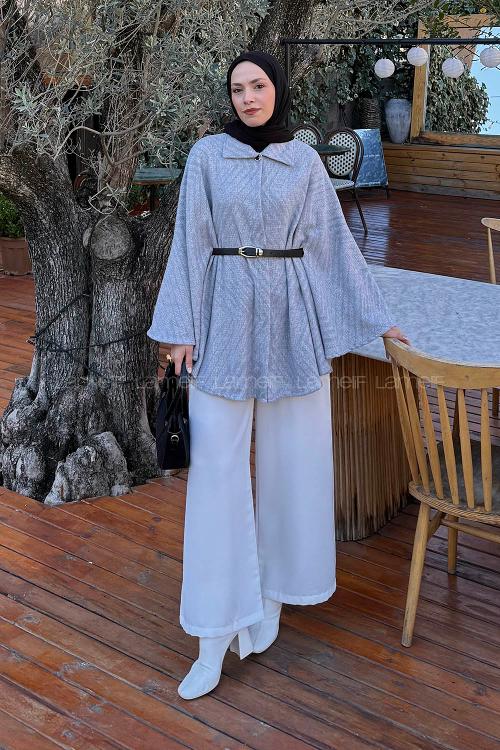 Lamelif Kemerli Panço Gri