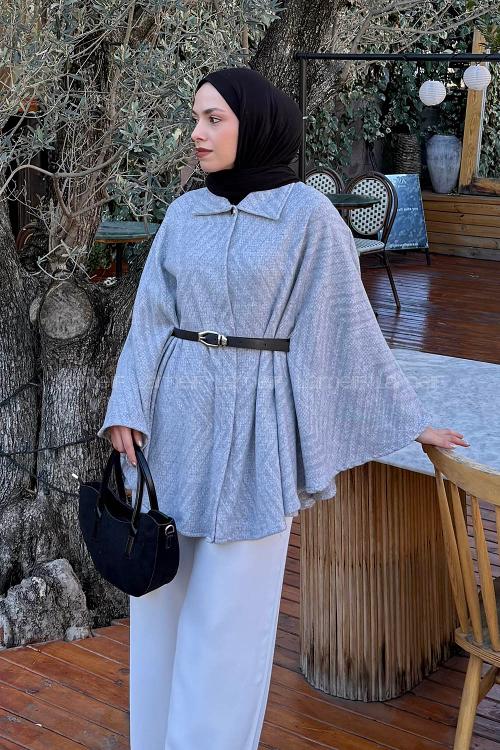 Lamelif Kemerli Panço Gri