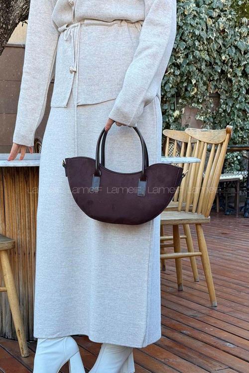 Lamelif Fora Süet Model Kadın Çapraz Çantası