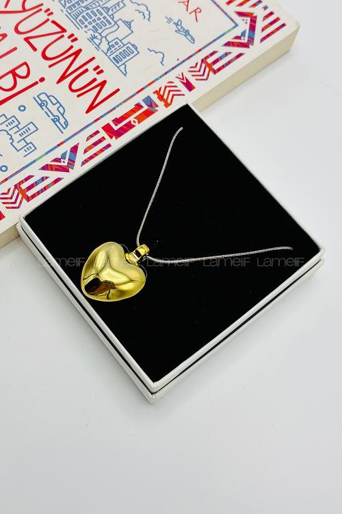 Lamelif Gold Bumble Kalpli Kolye