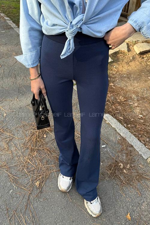 Lamelif İspanyol Paça Eşofman Altı Lacivert