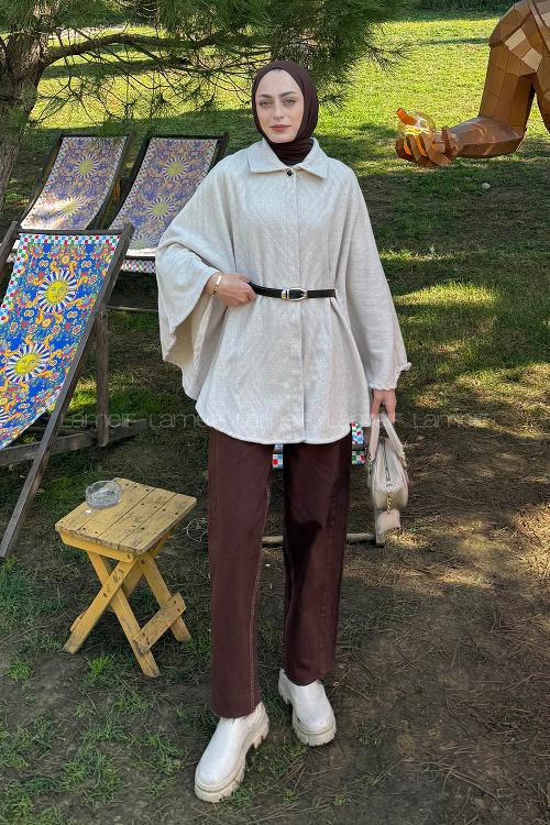 Lamelif Kemerli Panço Krem