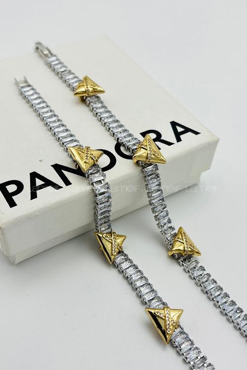 Lamelif Gümüş Su Yolu Baget Taşlı Asimetrik Figürlü Bileklik