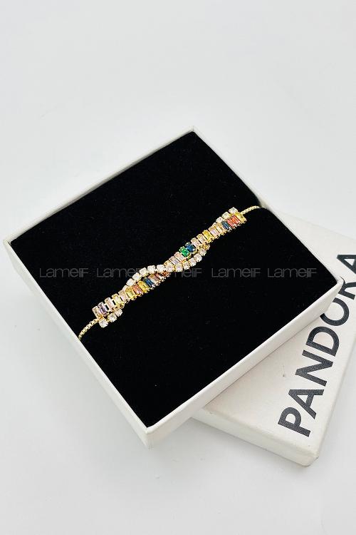 Lamelif Sarmal Baget Taşlı Asansör Bileklik