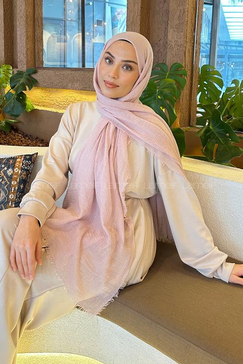 Lamelif Açık Pudra Bürümcük Şal