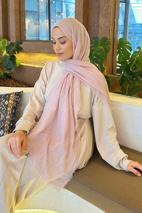 Lamelif Açık Pudra Bürümcük Şal