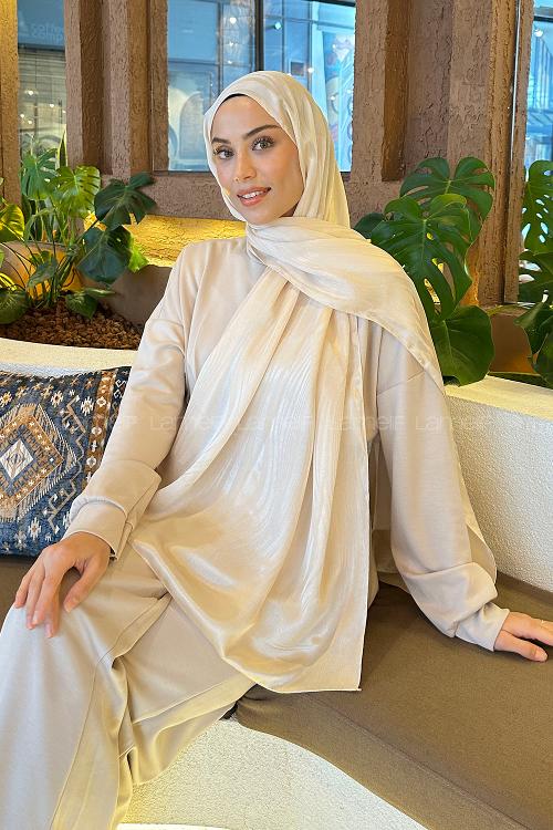 Lamelif Su Yolu Desen Janjan Jakar Şal Bej