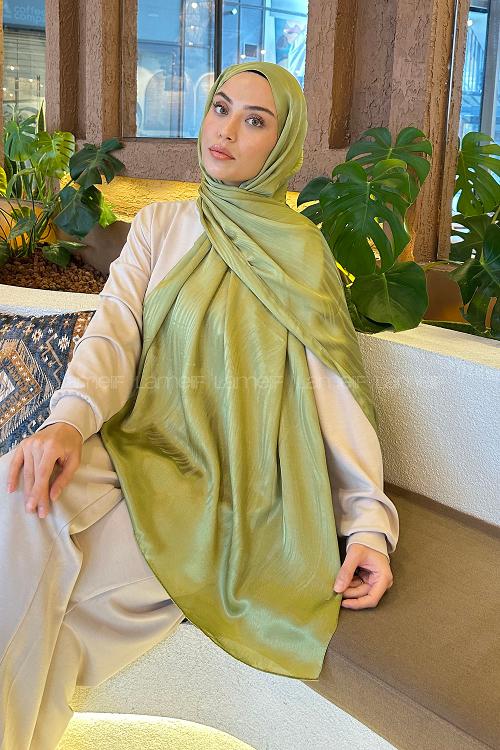 Lamelif Su Yolu Desen Janjan Jakar Şal Mint Yeşili