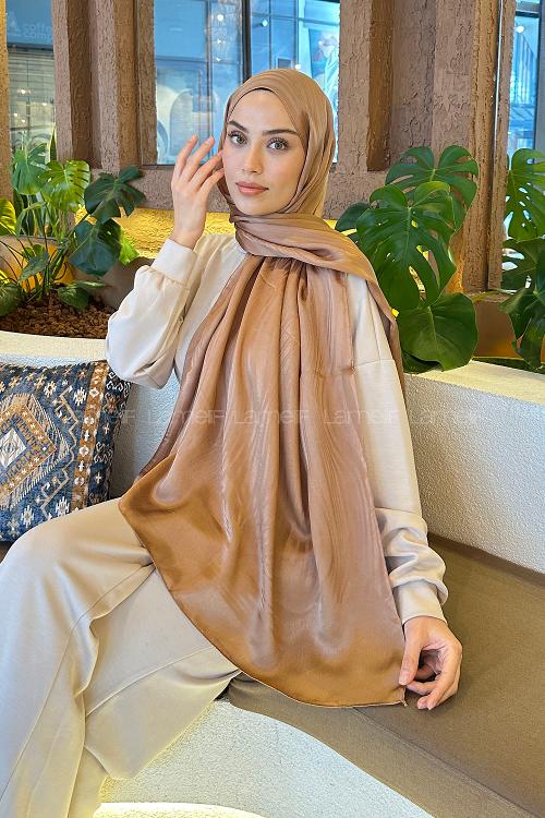 Lamelif Su Yolu Desen Janjan Jakar Şal Sütlü Kahve