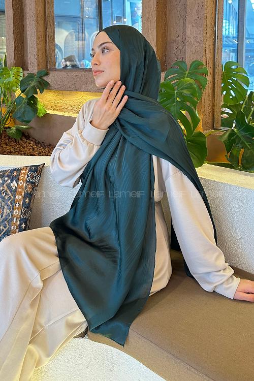 Lamelif Su Yolu Desen Janjan Jakar Şal Zümrüt Yeşili