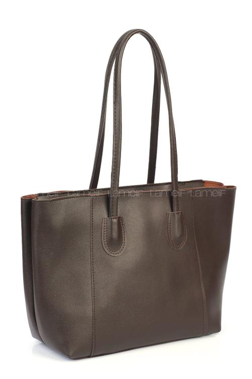 Lamelif Suni Deri Elena Kadın Çanta Acı Kahve