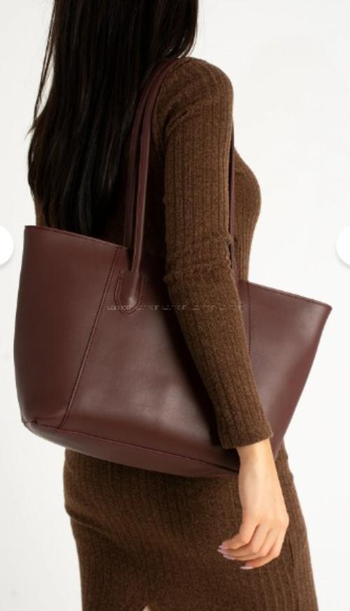 Lamelif Suni Deri Elena Kadın Çanta Bordo