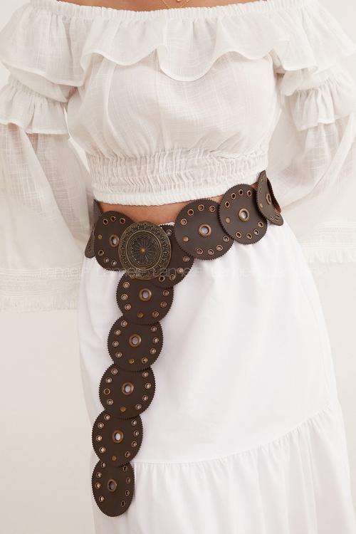 Brown Belted Skin Belt