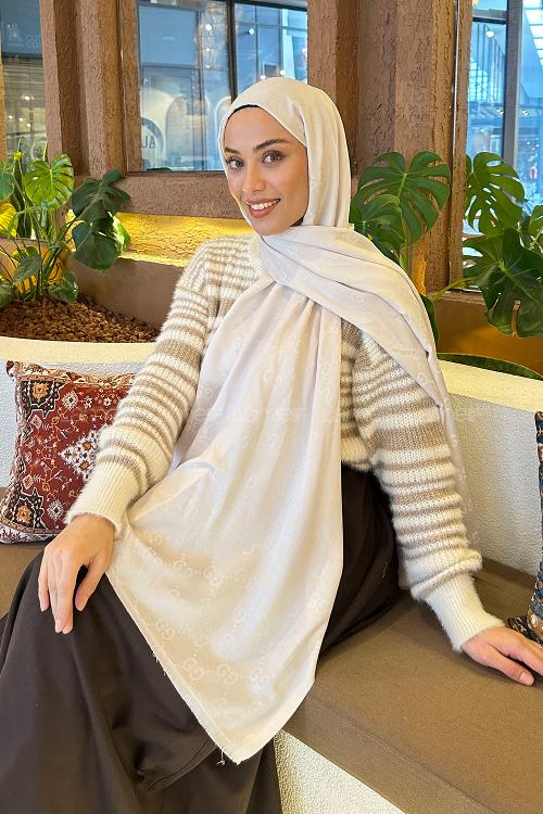 Lamelif G Desen Kaşmir Çift Taraflı Şal Taş