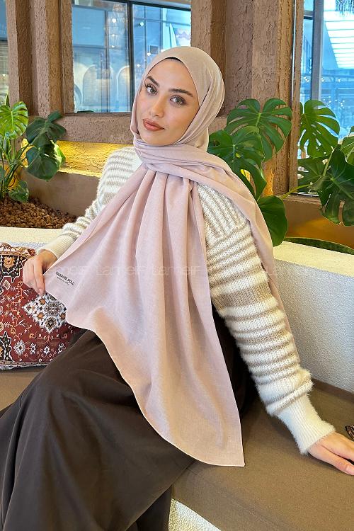 Lamelif Keten Şal Pudra