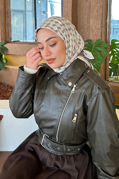 Lamelif G Desen Rayon Eşarp Bej