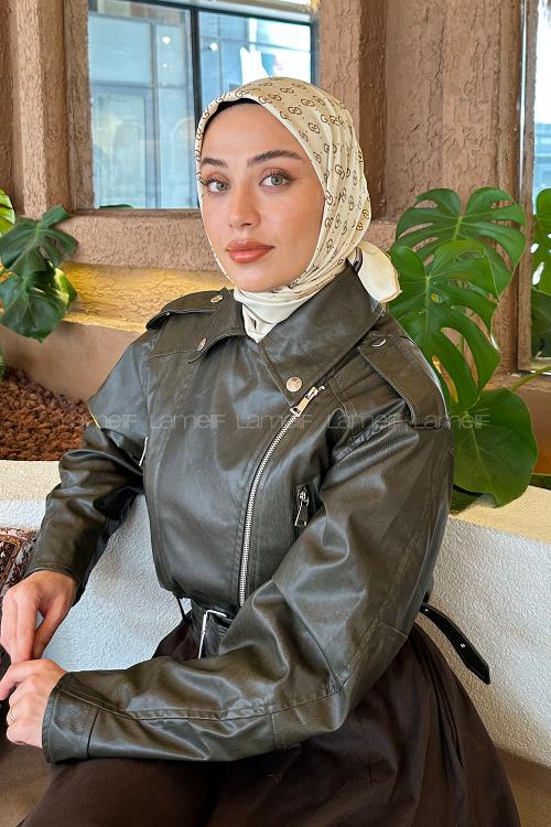 Lamelif G Desen Rayon Eşarp Ekru