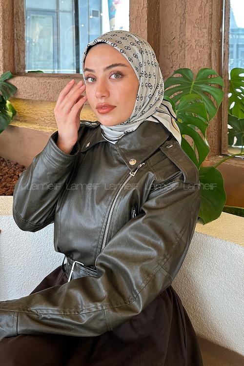 Lamelif G Desen Rayon Eşarp Gri