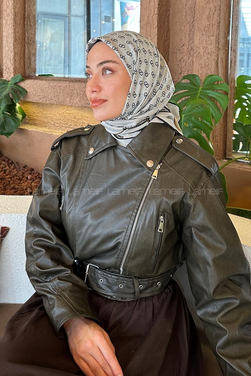 Lamelif G Desen Rayon Eşarp Gri