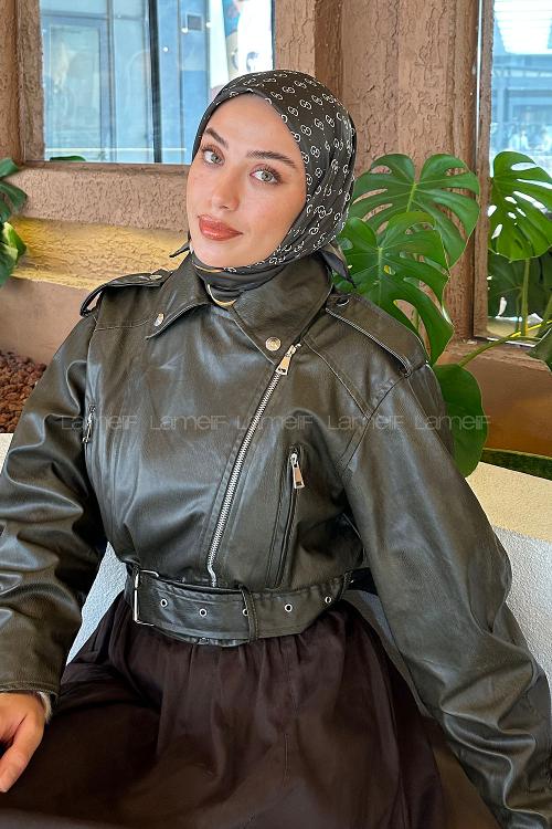 Lamelif G Desen Rayon Eşarp Haki