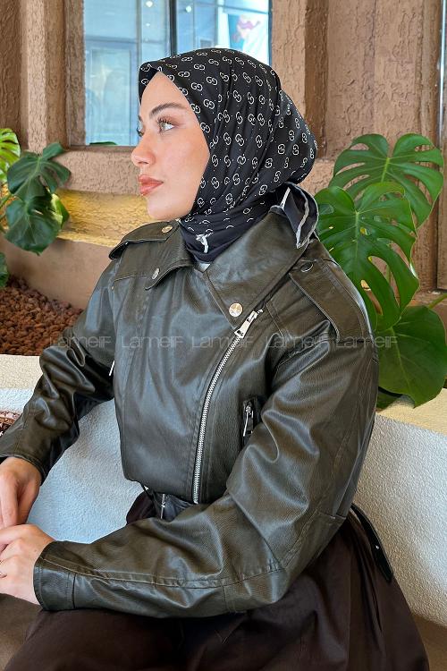 Lamelif G Desen Rayon Eşarp Siyah