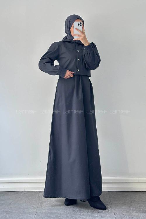 Lamelif Jileli İkili Takım Antrasit