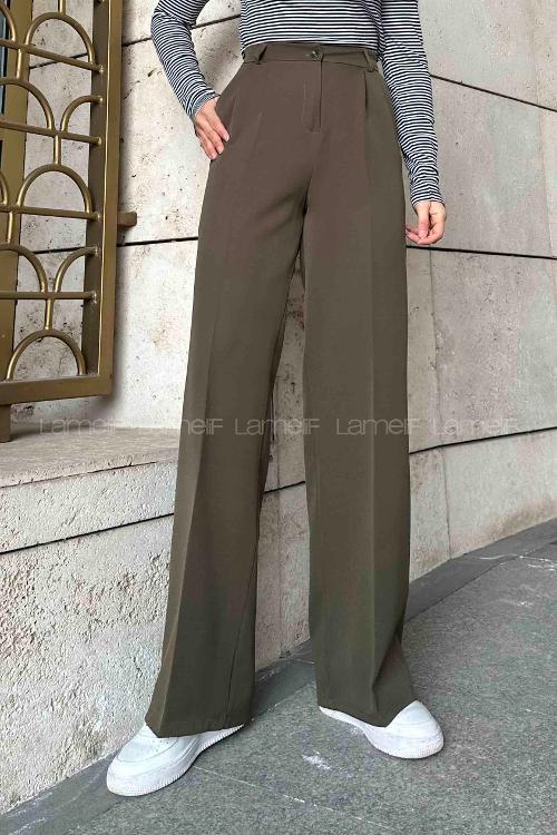 Lamelif Pensli Pantolon Haki