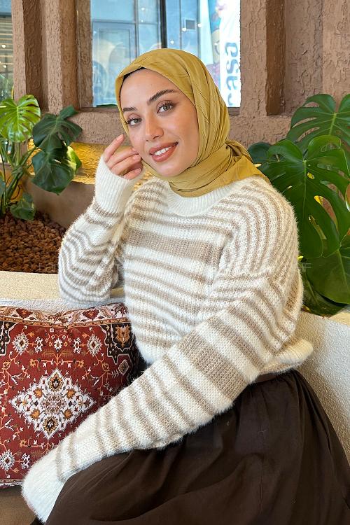 Lamelif Piliseli Bambu Eşarp Sarı