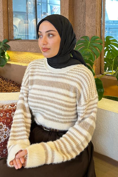 Lamelif Piliseli Bambu Eşarp Siyah