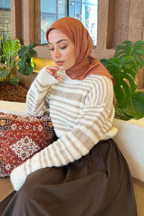 Lamelif Piliseli Bambu Eşarp Tarçın