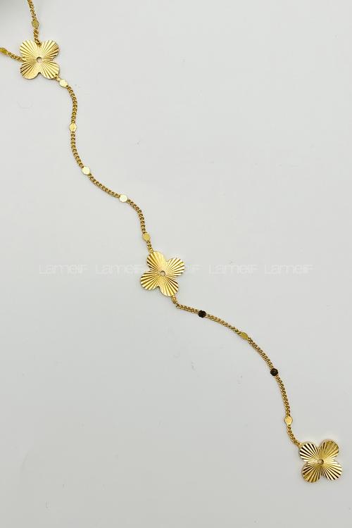 Lamelif Gold Yoncalı Y Kolye