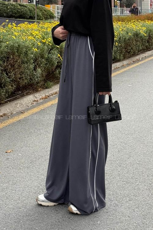 Lamelif Biyeli Eşofman Altı Antrasit