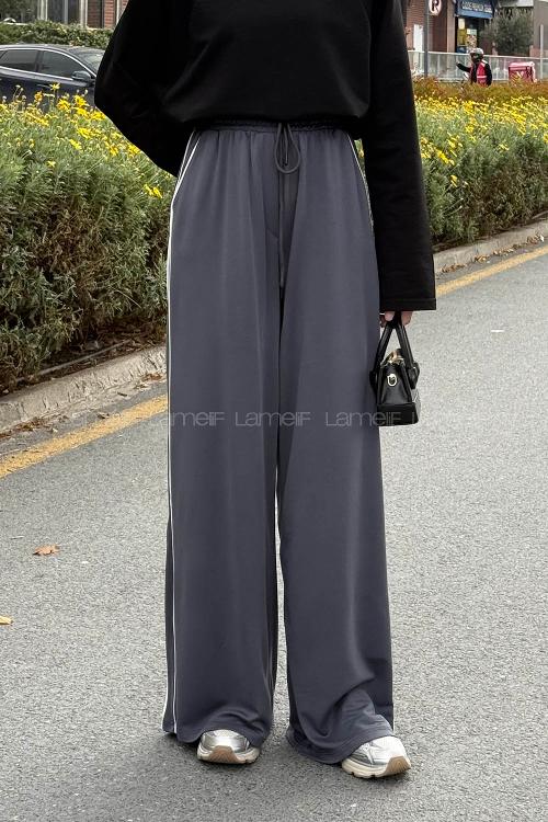 Lamelif Biyeli Eşofman Altı Antrasit