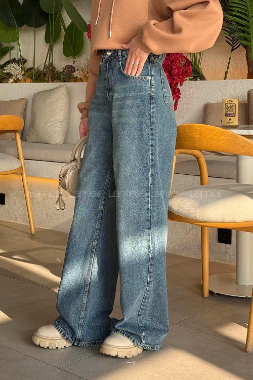 Blue-1 Denim High Waist Comfortable Pants