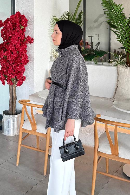 Lamelif Kemerli Panço Gri