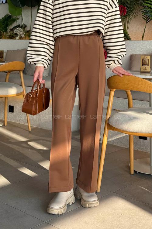 Lamelif Scuba Pantolon Kahverengi