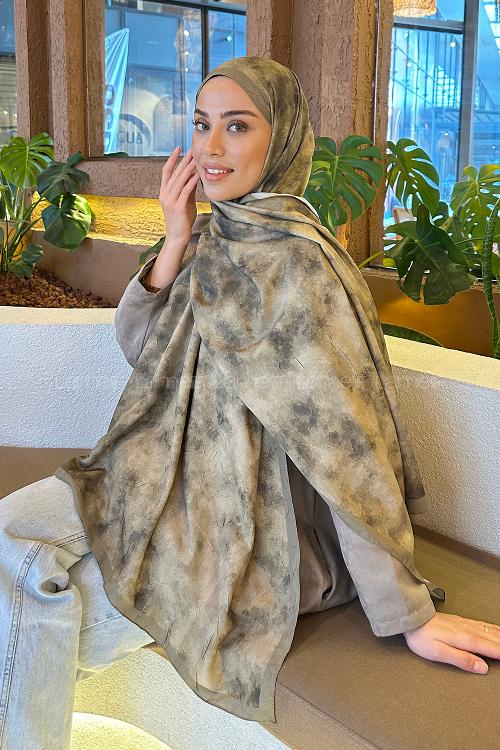 Lamelif Bulut Desen Bambu Şal Mint Yeşili