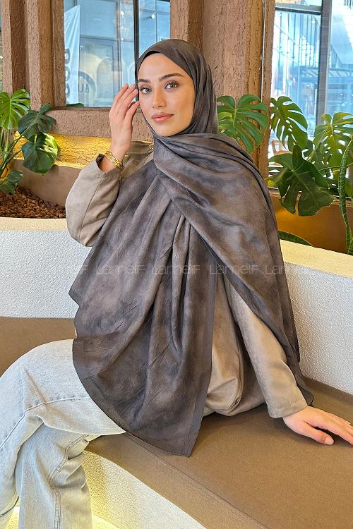 Lamelif Bulut Desen Bambu Şal Toprak