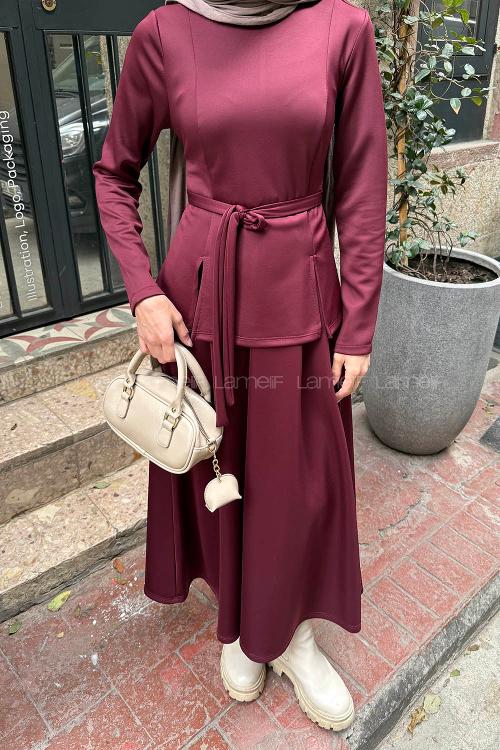 Lamelif Dalgıç İkili Takım Bordo