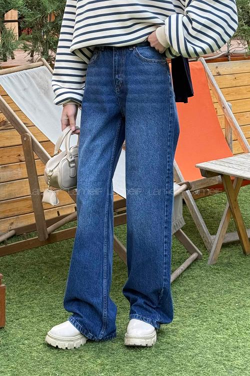 Blue-3 Denim High Waist Denim Pants