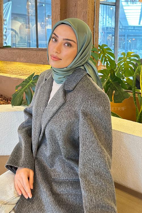 Plum Green Cotton Fabric Straight Scarf