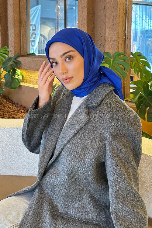 Lamelif Star Eşarp Saks Mavisi