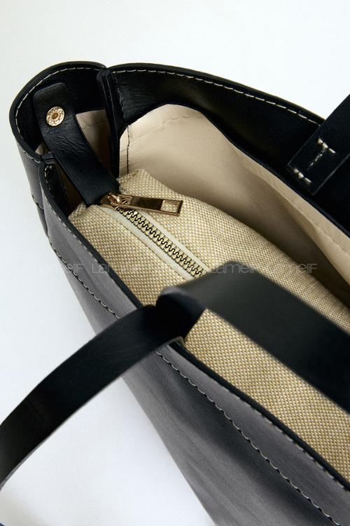 Lamelif Kadın Çift Saplı Tote Çanta Pablo Siyah